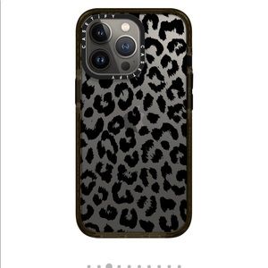 Black Transparent Leopard Print 13 Pro Casetify Case